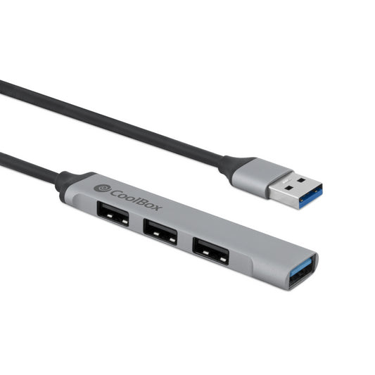 COOLBOX HUB ALU USB-A 1XUSB 3.0+3XUSB 2.0