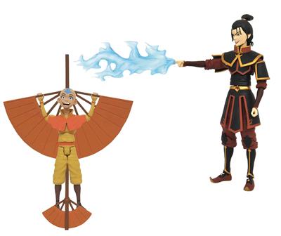 Surtido figuras diamond collection avatar the last airbender aang & azula 6 unidades action figures series 2 18 cm