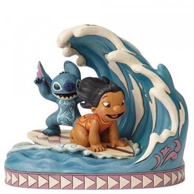 Figura enesco disney lilo & stitch lilo & stitch surfeando una ola