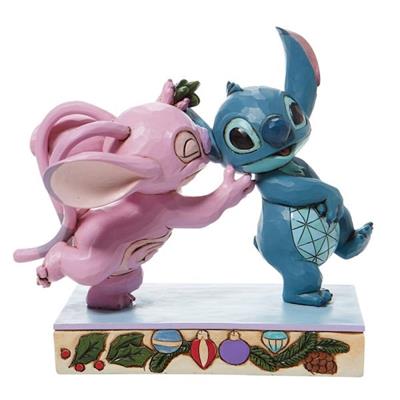 Figura enesco disney lilo & stitch stitch y angel con muérdago