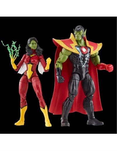 Figura hasbro marvel legends series avengers skrull queen & super - skrull