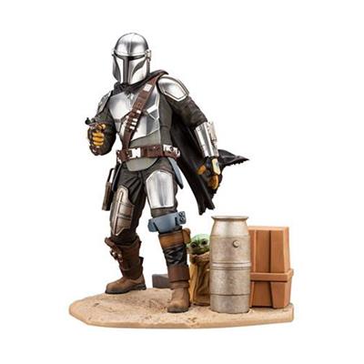 Figura kotobukiya star wars the mandalorian mandaloriano & the child grogu estatua artfx 1 - 7