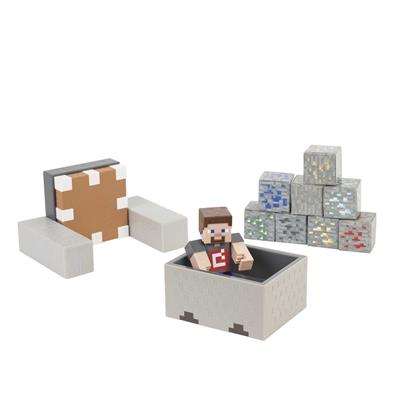 Figura mattel minecraft vagoneta explosiva lanza y choca