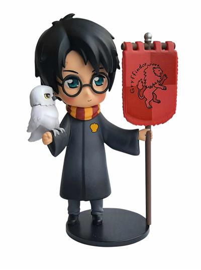 Figura plastoy harry potter harry potter con hedwig y estandarte gryffindor