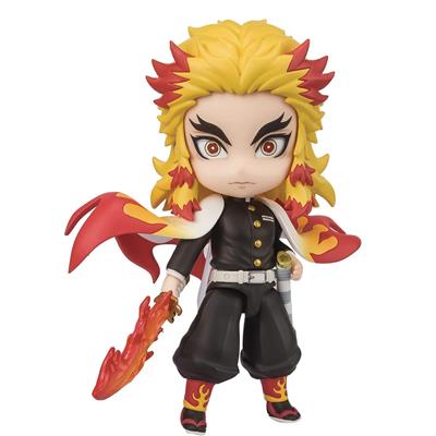 Figura tamashii nations demon slayer kimetsu no yaiba kyojuro rengoku flame breathing mugen train figuarts mini