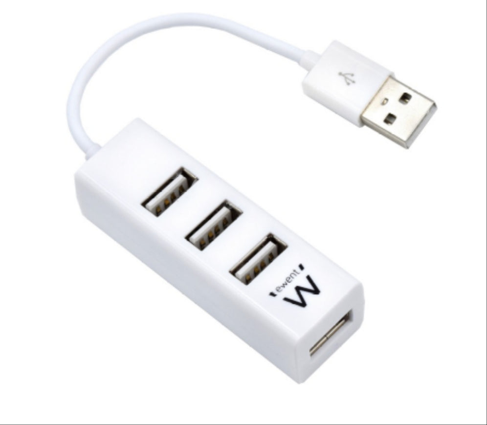 HUB EWENT USB 2.0 HIGH SPEED USB-A 4 PUERTOS BLANCO