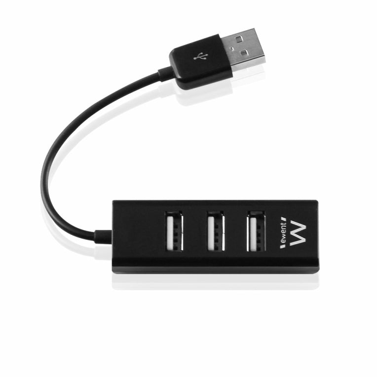 HUB EWENT USB 2.0 HIGH SPEED USB-A 4 PUERTOS NEGRO