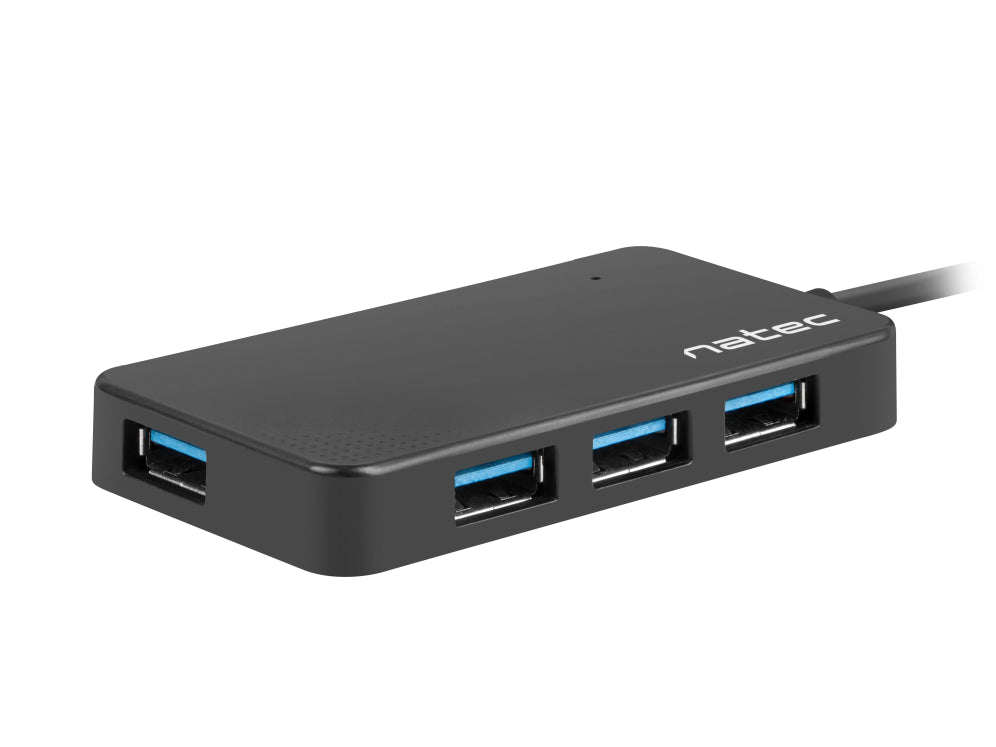 HUB NATEC SILKWORM USB-C 4 PUERTOS USB 3.0 NEGRO