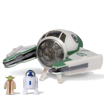 Figura star wars nave 8cm jedi starfighter de yoda y figura