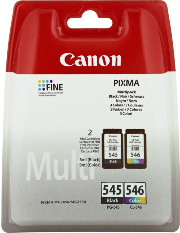 MULTIPACK CANON PG 545 XL CL 546XL  PAPEL 50 HOJAS