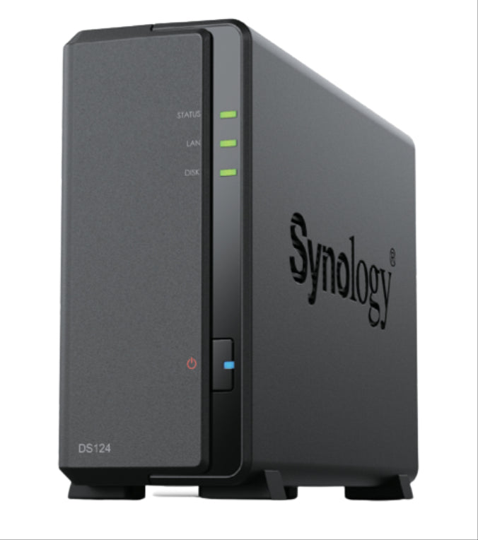 NAS SYNOLOGY DS124 2 BAHIAS ETHERNET J4125 NEGRO