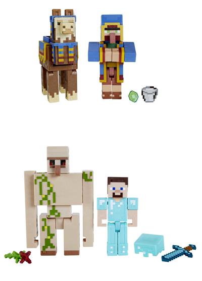 Pack 2 figuras mattel minecraft surtido