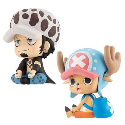 Pack 2 figuras megahouse one piece look up trafalgar d law & tony tony chopper con regalos sorpresa