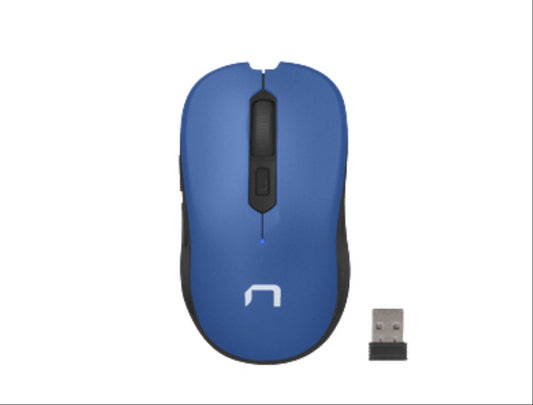 RATON NATEC TOUCAN WIRELESS 1600 DPI OPTICO AZUL-BLANCO