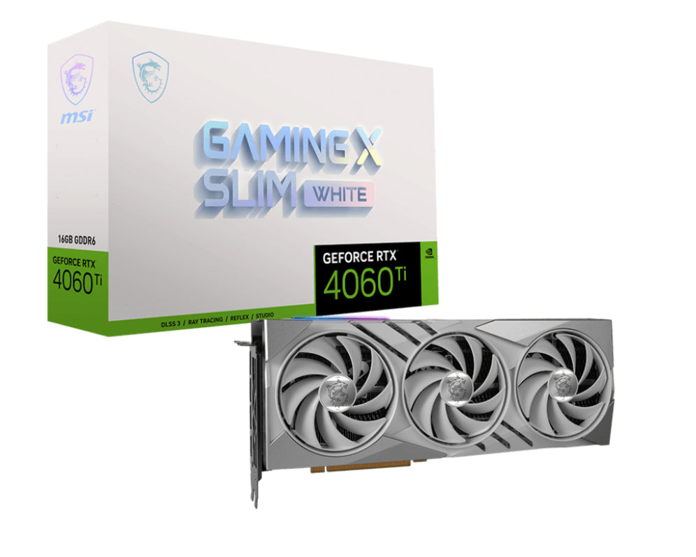 TARJETA GRAFICA MSI GEFORCE RTX 4060 Ti GAMING X SLIM WHITE 16GB