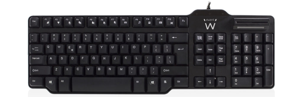 TECLADO EWENT USB CON LECTOR DE TARJETAS INTELIGENTE DISEÑO QWERTY (ES)