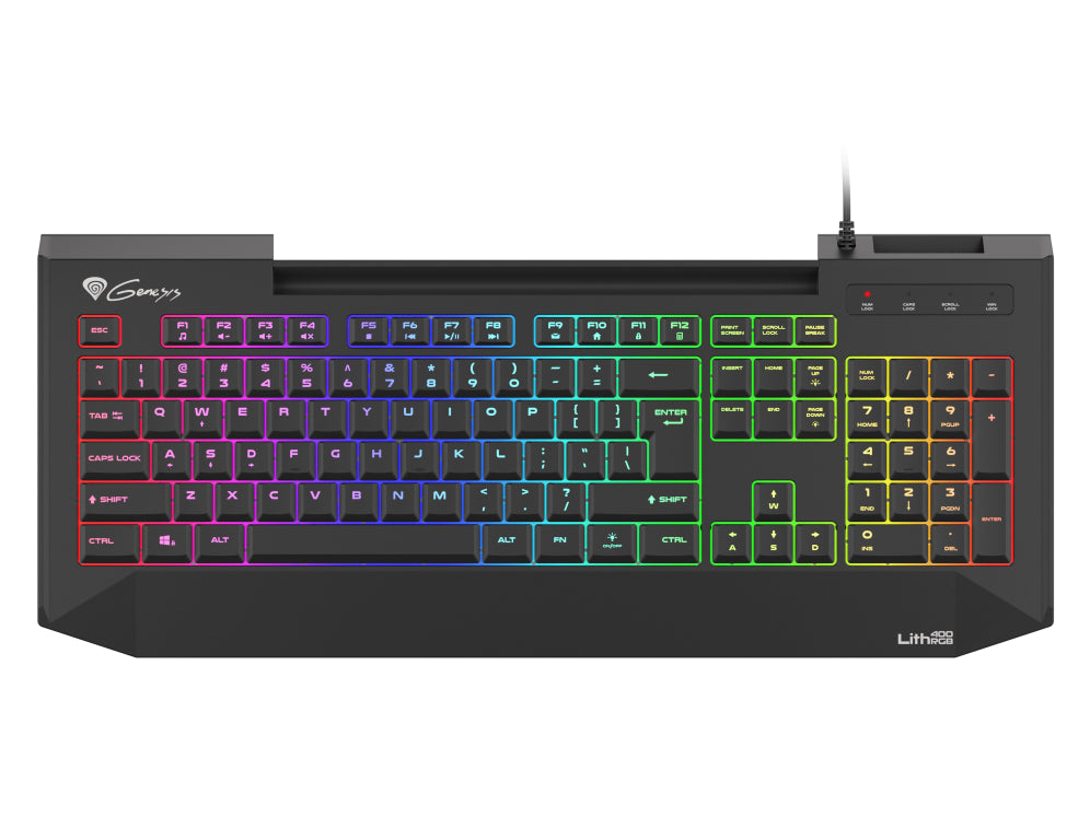 TECLADO GAMING GENESIS LITH 400 RGB SLIM SWITCH X-SCISSOR MULTIMEDIA