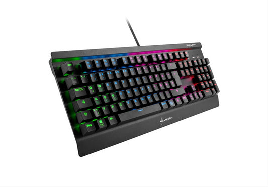 TECLADO GAMING SHARKOON SGK3 MECANICO RGB USB BLUE SWITCH