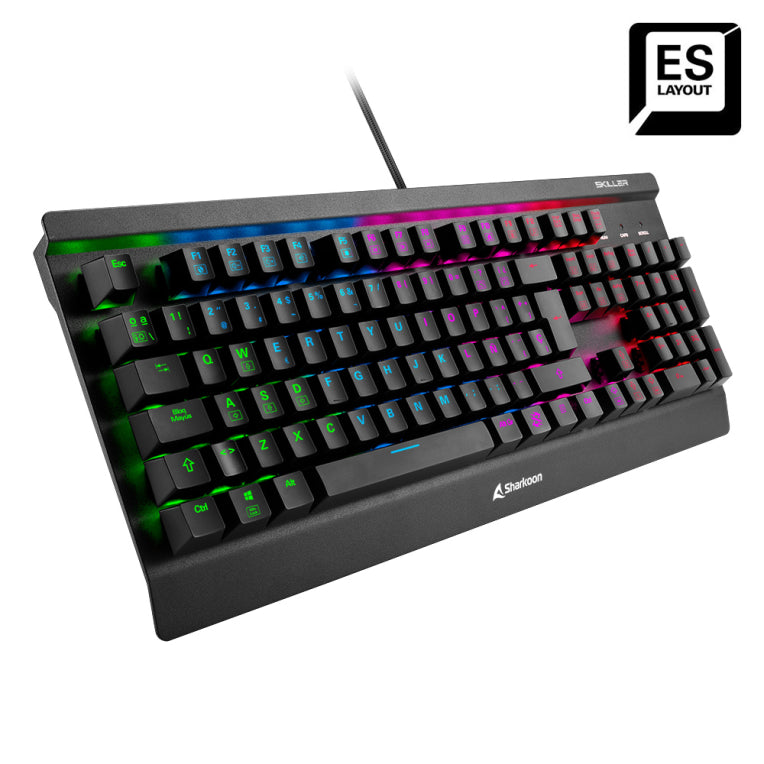 TECLADO GAMING SHARKOON SGK3 MECANICO RGB USB BROWN SWITCH