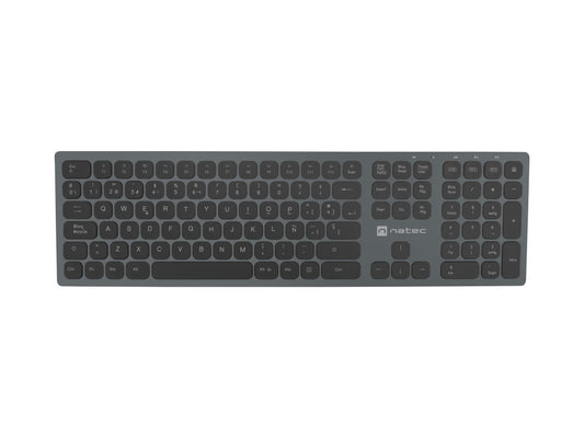 TECLADO WIRELESS NATEC DOLPHIN SLIM SWITCH X-SCISSOR BT5.0 BT3.0 2.4GHz ALUMINIO