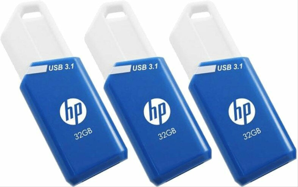 USB 3.1 HP 32GB X755W PACK DE 3 AZUL