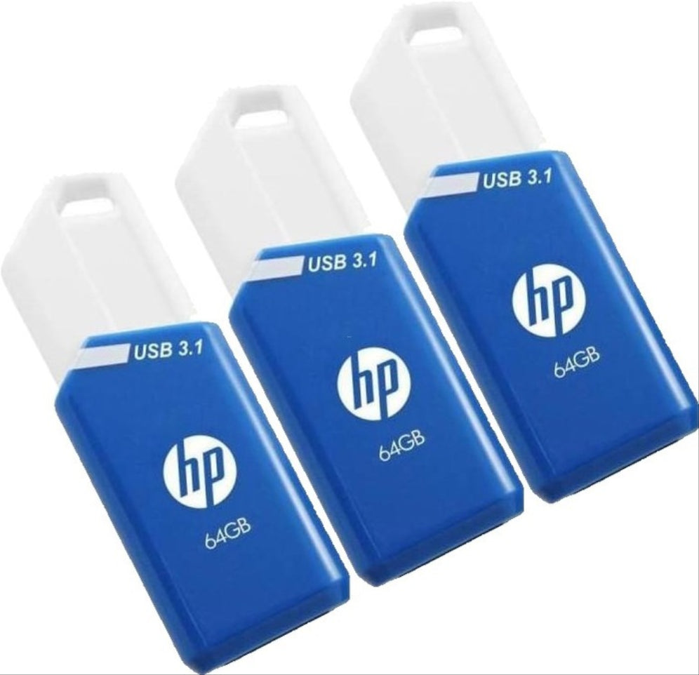 USB 3.1 HP 64GB X755W PACK DE 3 AZUL