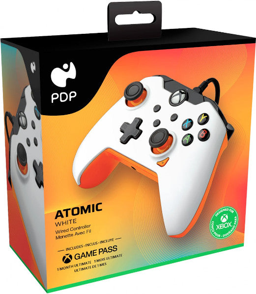 PDP WIRED CONTROLLER ATOMIC WHITE + GAME PASS 1 MES (XBONE)