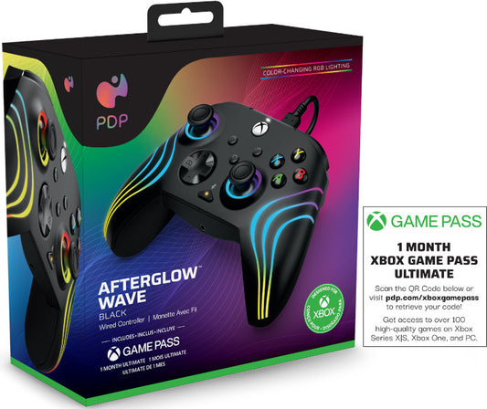 PDP AFTERGLOW WAVE WIRED CONTROLLER BLACK (NEGRO) + GAME PASS 1 MES (XBONE)